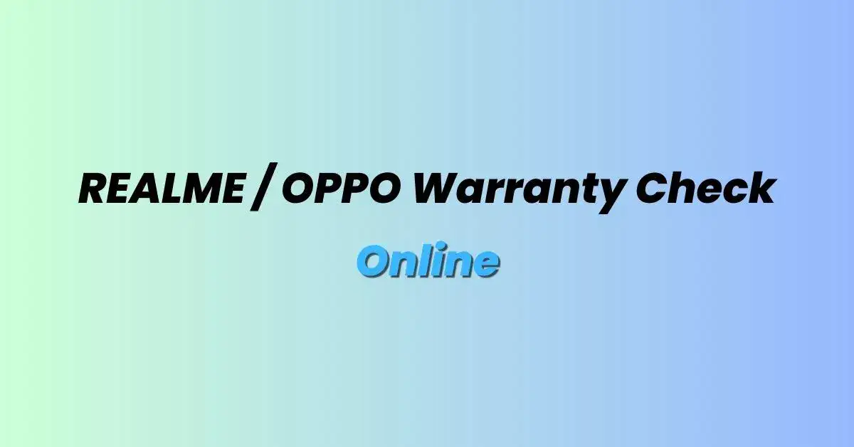 realme - oppo warranty